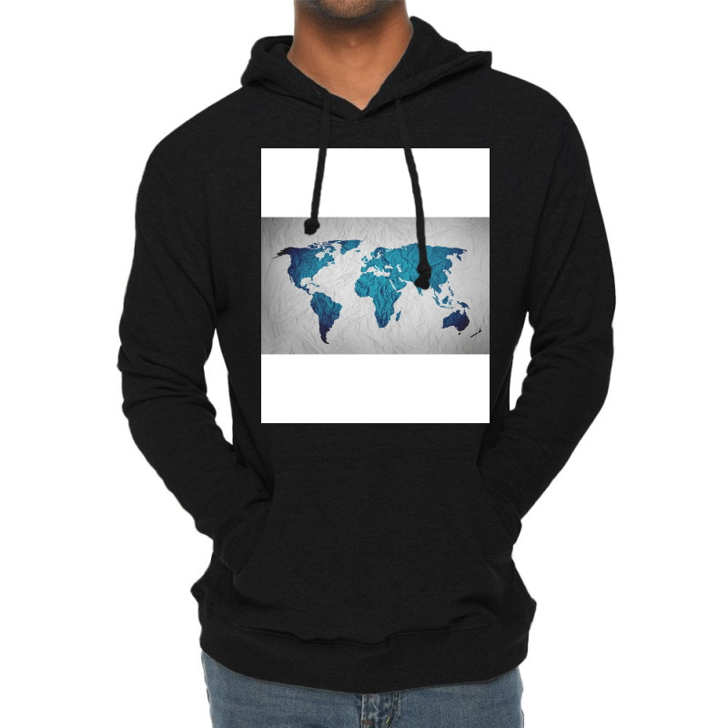 Map Of The World Poster Girl Lightweight Hoodie | Artistshot