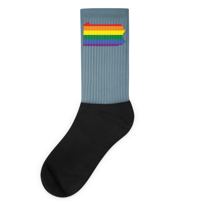 Pennsylvania Rainbow Flag Socks | Artistshot