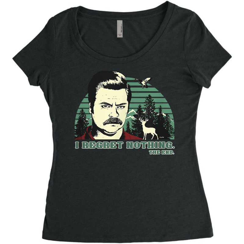 Parks And Recreation Ron Swanson I Regret Nothing T Shirt Women's Triblend Scoop T-shirt by dennh | Artistshot