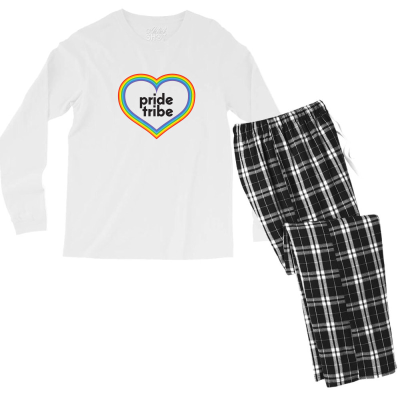 Pride Month Pride Tribe Heart Rainbow Flag Men's Long Sleeve Pajama Set by plavouryu5 | Artistshot