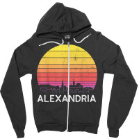 Retro Virginia Alexandria Skyline Vintage Urban Buildings T Shirt Zipper Hoodie | Artistshot