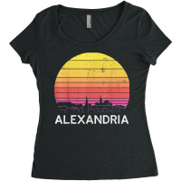 Retro Virginia Alexandria Skyline Vintage Urban Buildings T Shirt Women's Triblend Scoop T-shirt | Artistshot