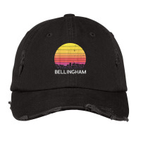 Retro Washington Bellingham Skyline Vintage Urban Buildings T Shirt Vintage Cap | Artistshot