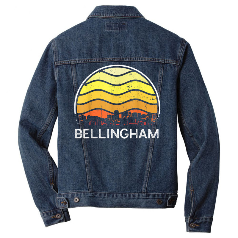 Retro Washington Bellingham Visitors Skyline Vintage Urban T Shirt Men Denim Jacket | Artistshot