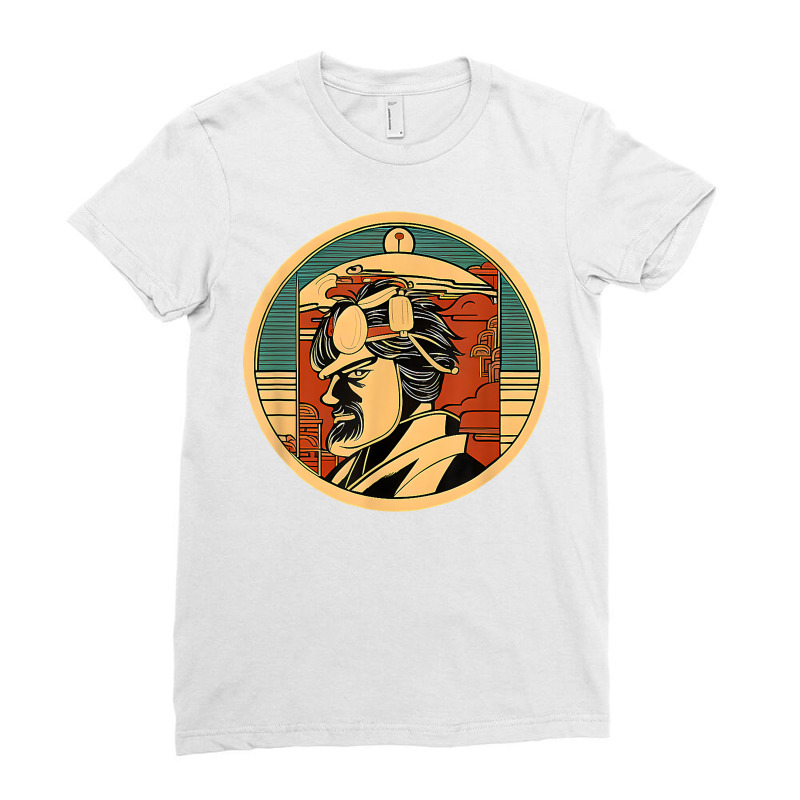 Retro Japanese Samurai Warrior Grunge Vintage Gift T Shirt Ladies Fitted T-Shirt by cordellwerw56r | Artistshot