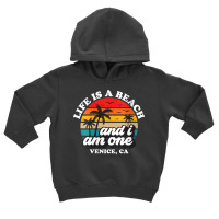 Womens Life Is A Beach And I Am One Retro Venice Vacation V Neck T Shi Toddler Hoodie | Artistshot