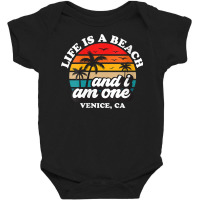 Womens Life Is A Beach And I Am One Retro Venice Vacation V Neck T Shi Baby Bodysuit | Artistshot