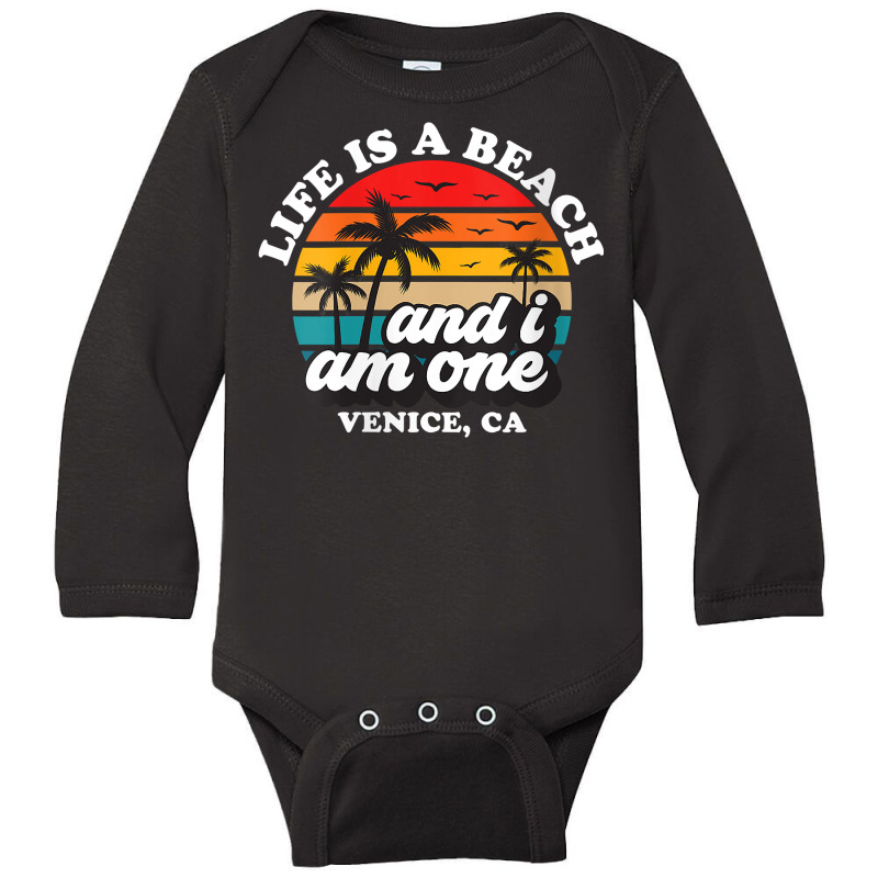 Womens Life Is A Beach And I Am One Retro Venice Vacation V Neck T Shi Long Sleeve Baby Bodysuit by kogmor58594 | Artistshot