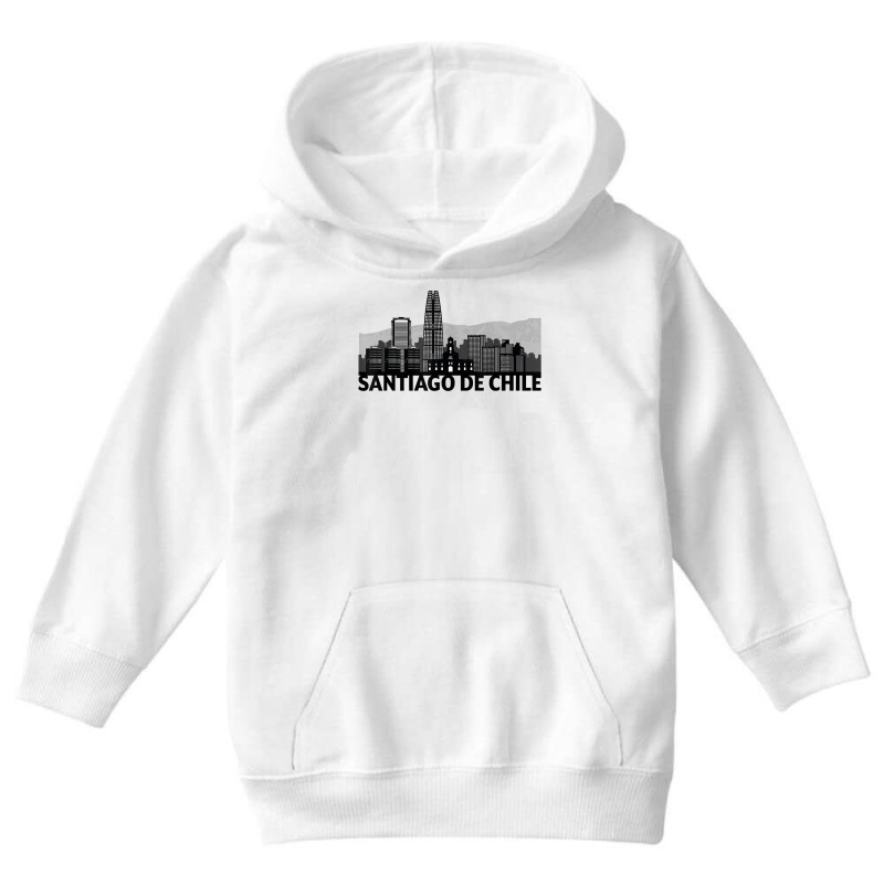 Santiago De Chile City Skyline Silhouette Outline Sketch T Shirt Youth Hoodie | Artistshot