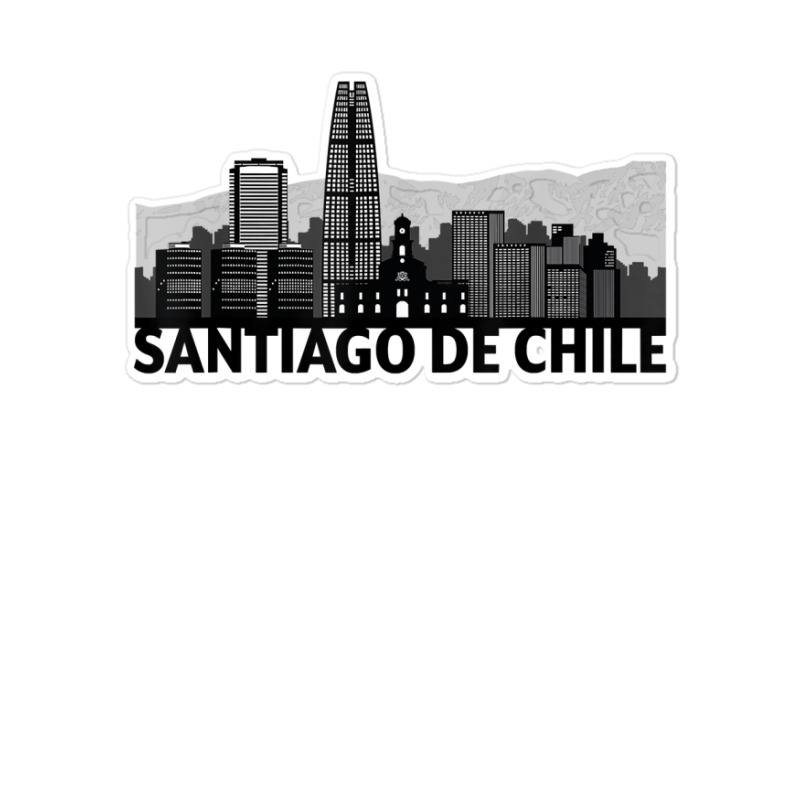 Santiago De Chile City Skyline Silhouette Outline Sketch T Shirt Sticker | Artistshot