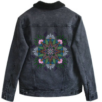 Limited Edition Flowery Mandala Unisex Sherpa-lined Denim Jacket | Artistshot