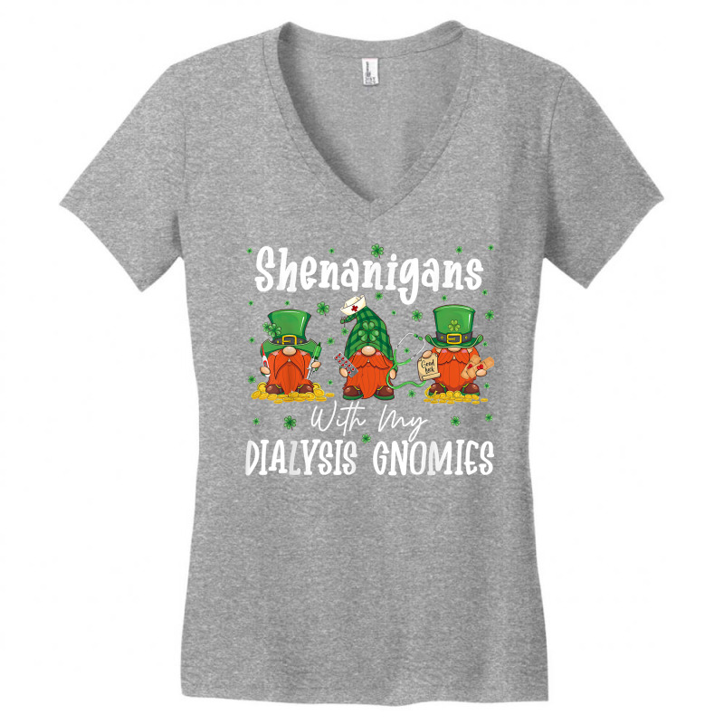 Shenanigans With My Dialysis Gnomies Shamrock Patrick's Day T Shirt Women's V-Neck T-Shirt by veroniquetour3tz | Artistshot