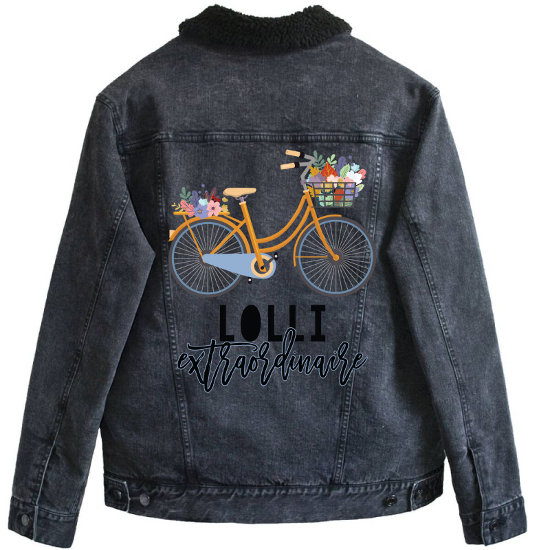 Lolli Extraordinaire Gift For Grandmother Unisex Sherpa-Lined Denim Jacket by CueTrendyFinds | Artistshot