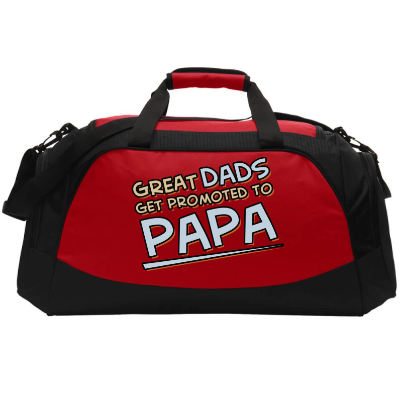 Great Dads Get Promoted To Papa Active Duffel | Artistshot
