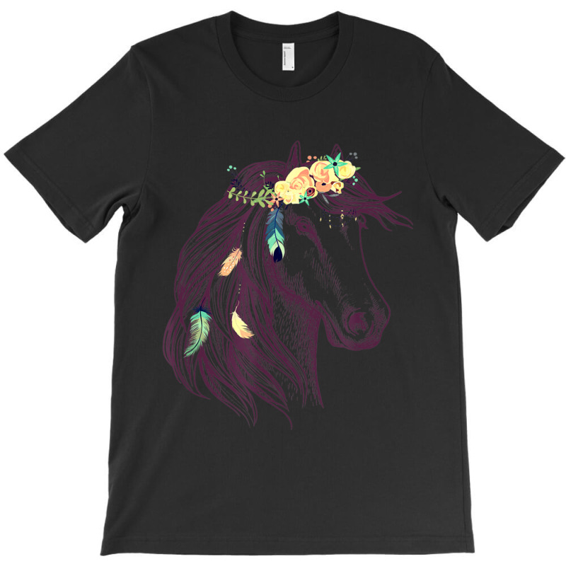 Limited Edition Horse Head Art With Flowers For Animal Lovers Horses T-shirt | Artistshot