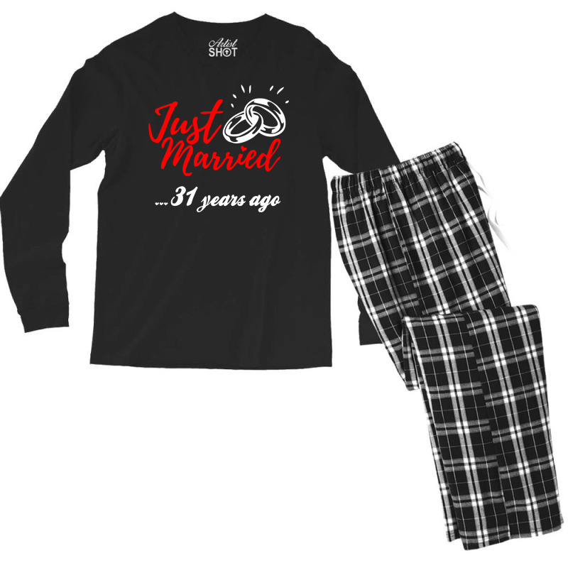 Just Married 31 Years Ago Funny Anniversary Gift Men's Long Sleeve Pajama Set | Artistshot