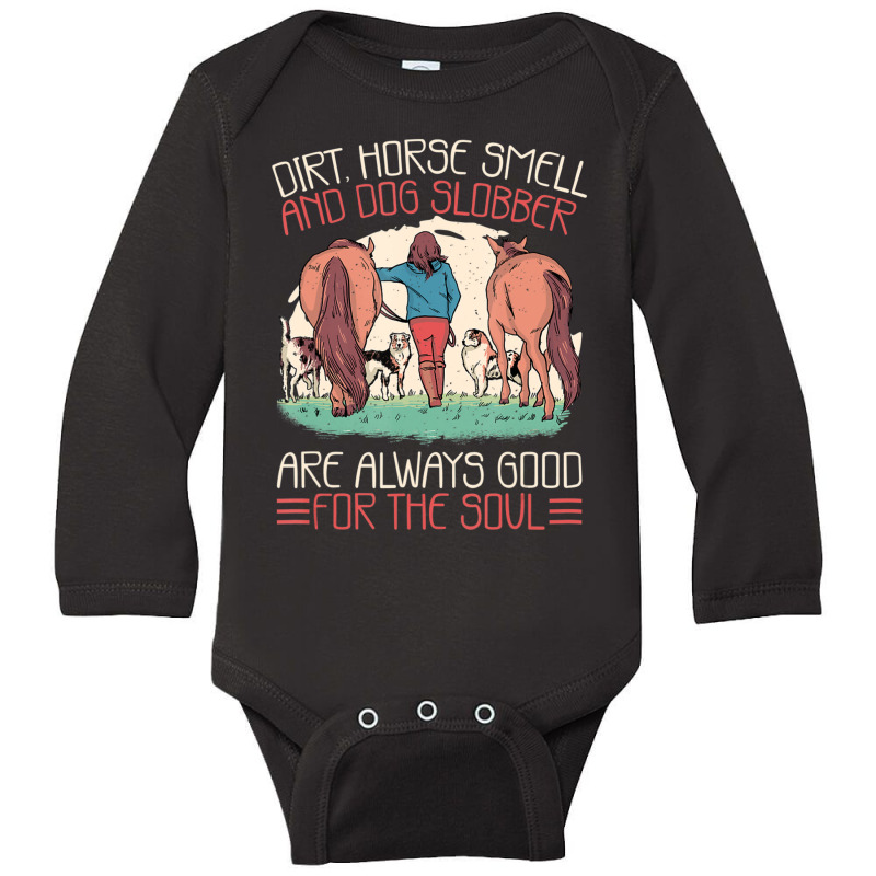 Hot Trend Horse Smell And Dog Slobber, Horses And Dogs Lover Long Sleeve Baby Bodysuit by Bostic Walling | Artistshot