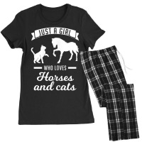 Limited Edition Just A Girl Who Loves Horses And Cats Horses Women's Pajamas Set | Artistshot