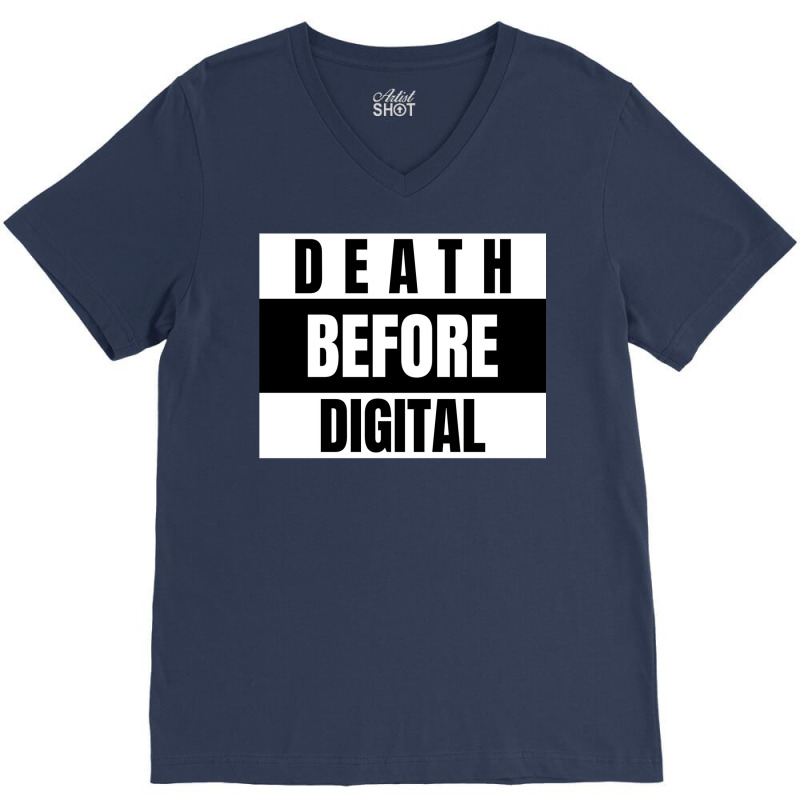 Death Before Digital  Film Photography Classic  Red 80s V-neck Tee | Artistshot