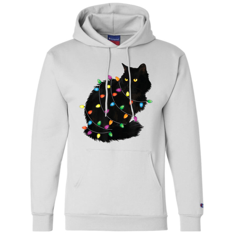 Black Cat Christmas Cat Mom Cat Dad Funny Xmas Cat Champion Hoodie | Artistshot