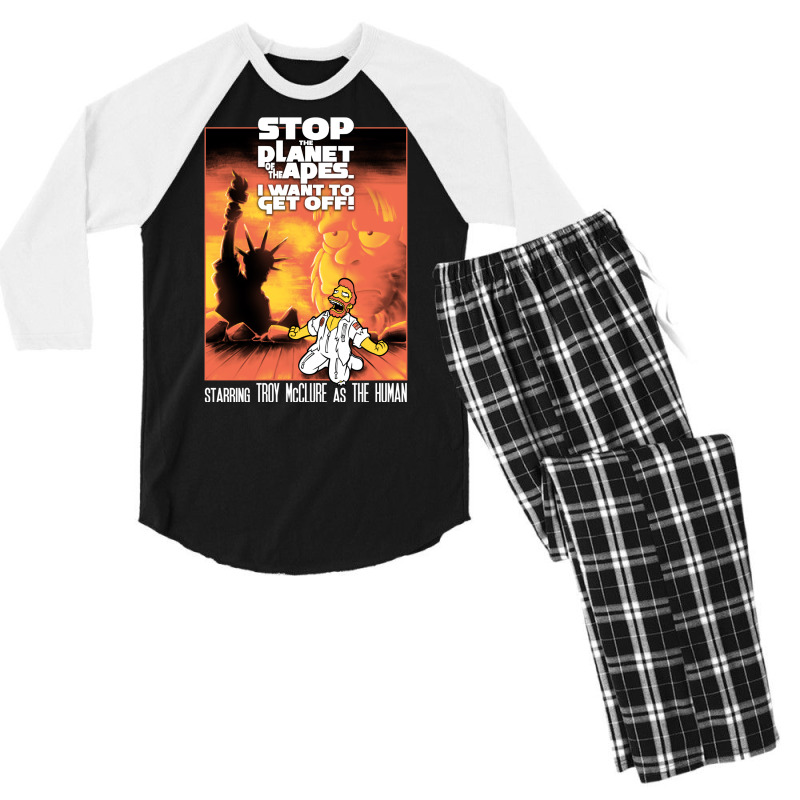 Stop The Planet... The Musical Classic Stars 70s Men's 3/4 Sleeve Pajama Set | Artistshot