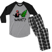 Black Cat What Christmas Men's 3/4 Sleeve Pajama Set | Artistshot