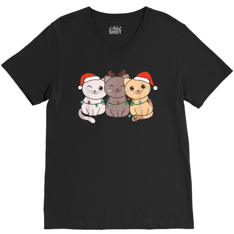 Cat Christmas Animals Cute Cats V-neck Tee | Artistshot