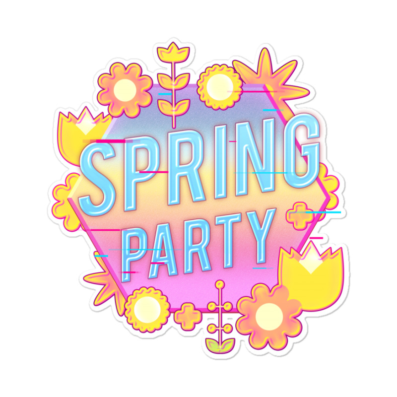 Spring Party Flower And Plants Sticker | Artistshot