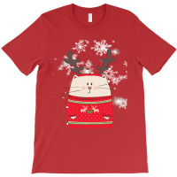 Cat Christmas Cute Cat Reindeer Christmas Costume Gift T-shirt | Artistshot