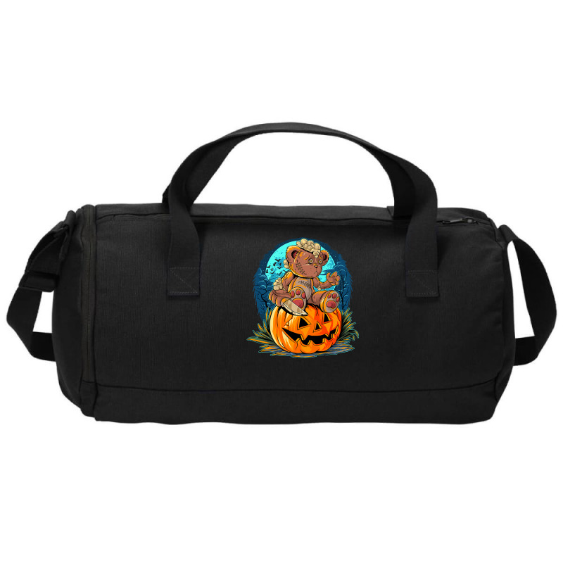 Killer Teddy Bear Lazy Halloween Pumpkin Scary Monster Duffel Bag | Artistshot