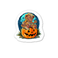 Killer Teddy Bear Lazy Halloween Pumpkin Scary Monster Sticker | Artistshot