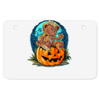 Killer Teddy Bear Lazy Halloween Pumpkin Scary Monster Atv License Plate | Artistshot