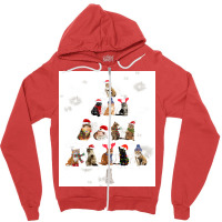 Cat Christmas Lovely Cats Christmas Tree Costume Zipper Hoodie | Artistshot