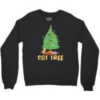 Cat Tree With Cats And Christmas Tree Crewneck Sweatshirt | Artistshot