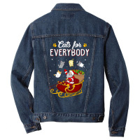 Cats For Everybody Cat Christmas Ugly Christmas Long Sleeve Men Denim Jacket | Artistshot