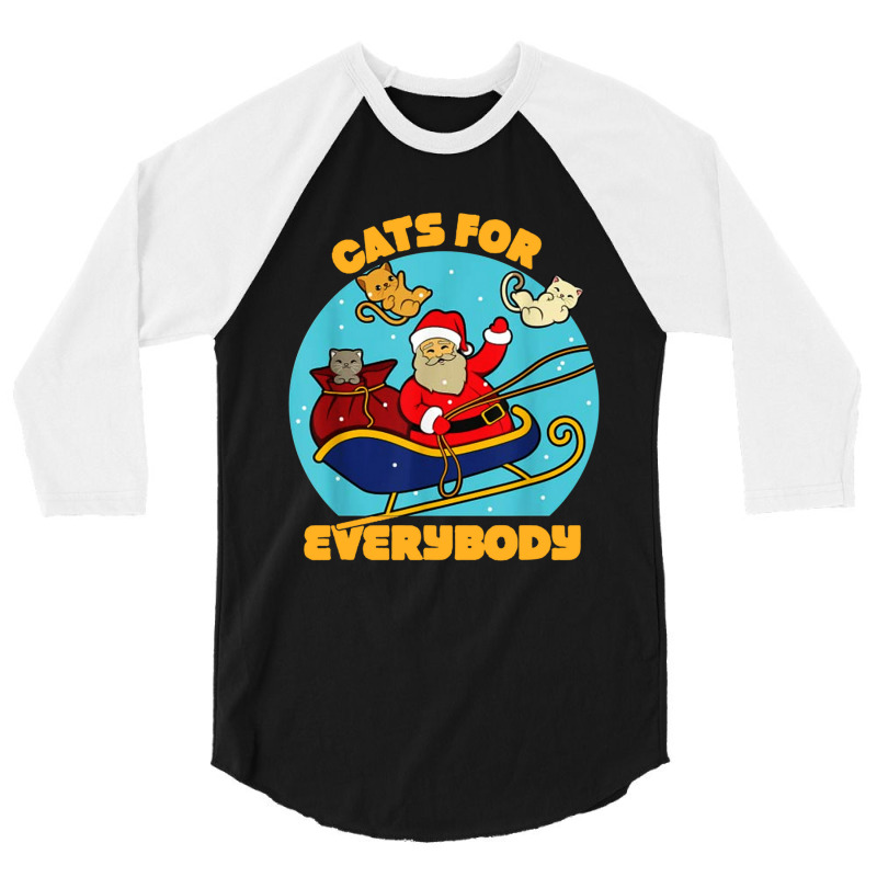 Cats For Everybody Christmas Cat 3/4 Sleeve Shirt | Artistshot