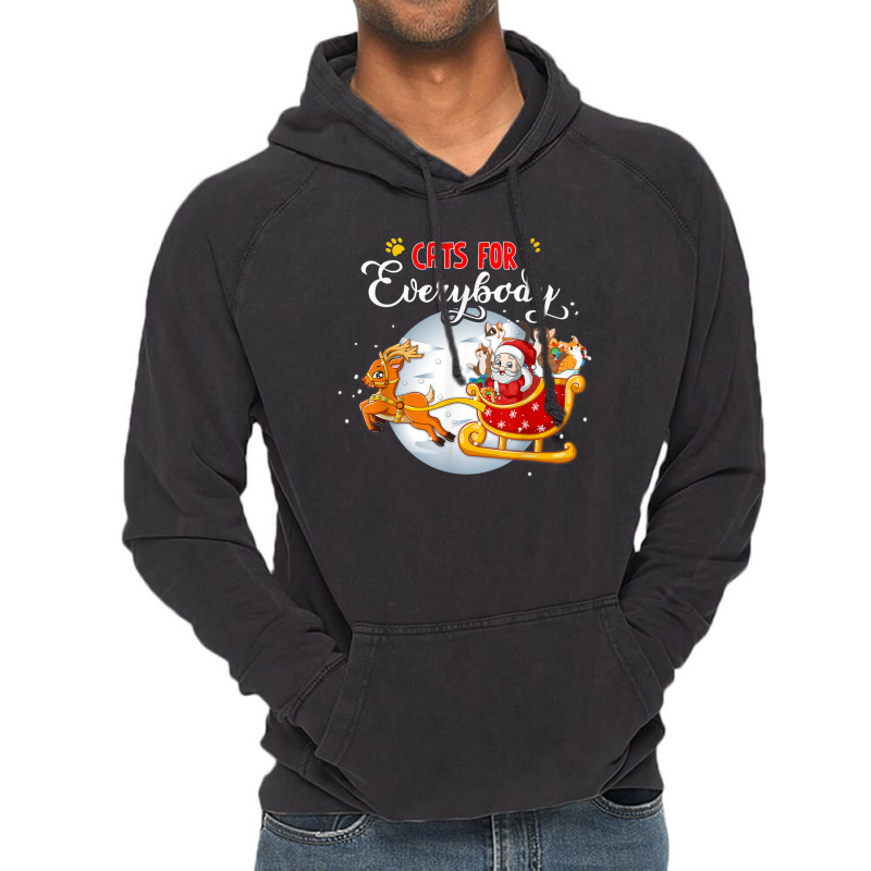 Cats For Everybody Funny Christmas For Cat Santa Lover Vintage Hoodie | Artistshot