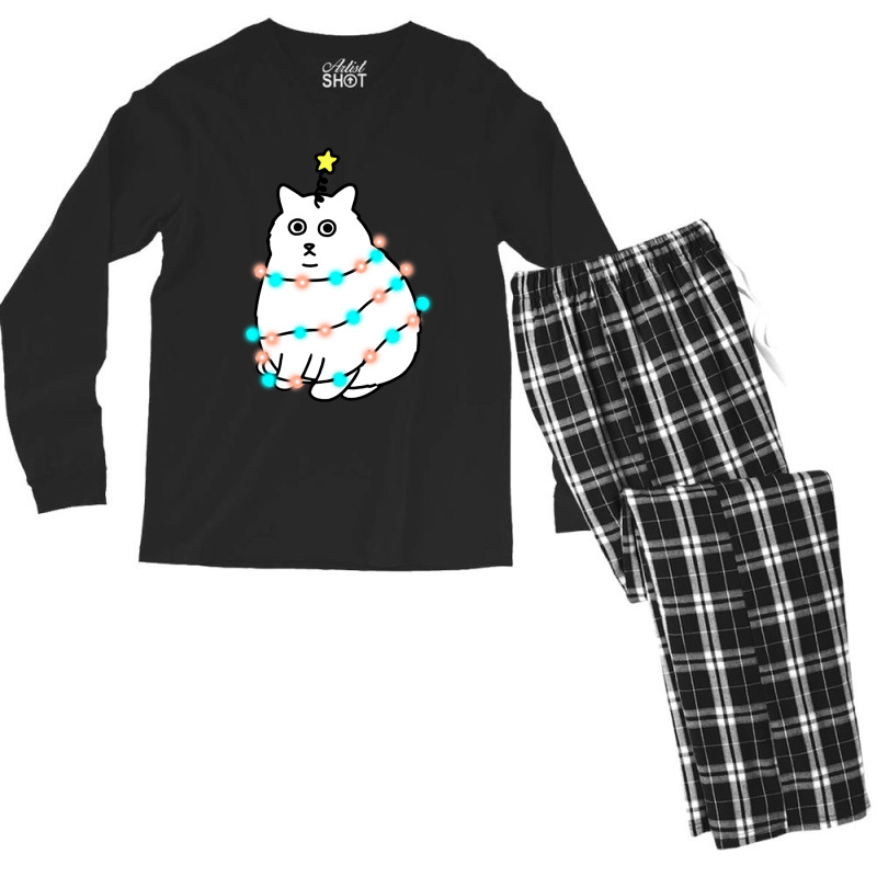 Christmas Cat Men's Long Sleeve Pajama Set | Artistshot