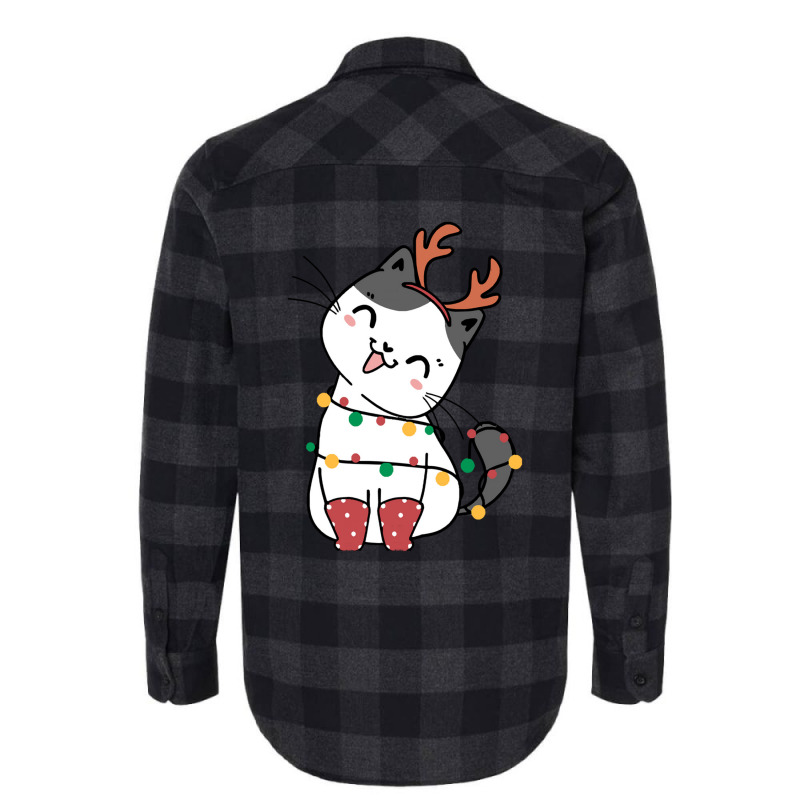 Christmas Cat Merry Christmas Cat Flannel Shirt | Artistshot