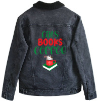 Christmas Cats Books Coffee Unisex Sherpa-lined Denim Jacket | Artistshot