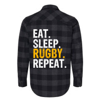 Eat Sleep Rugby Repeat Gift Flannel Shirt | Artistshot