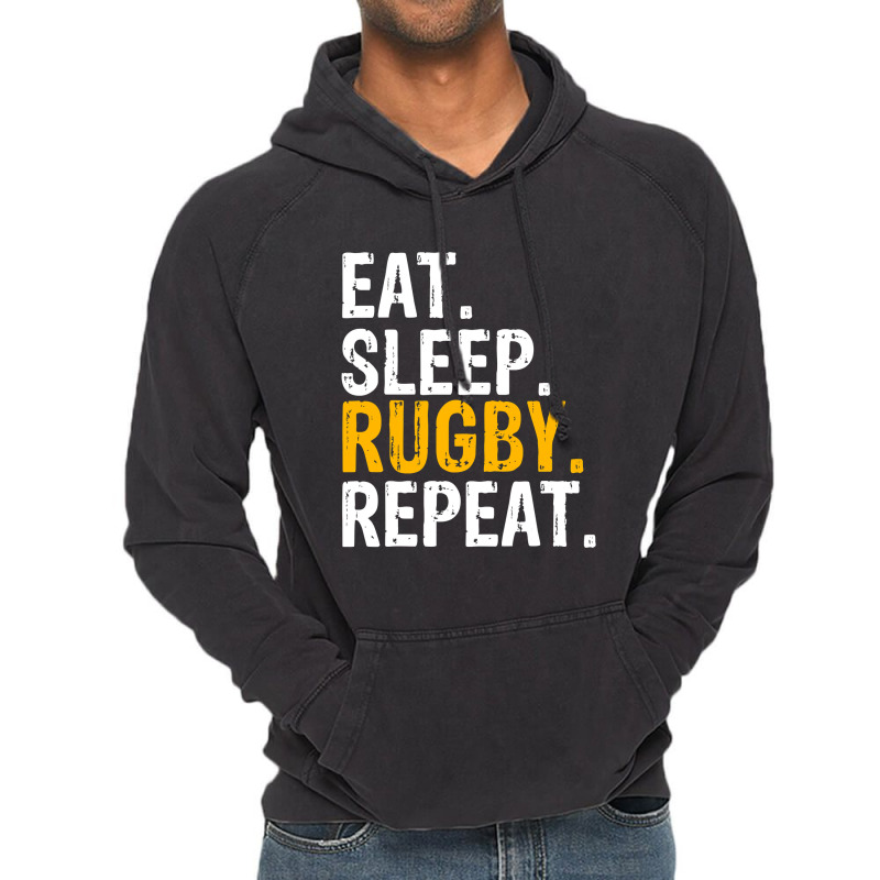 Eat Sleep Rugby Repeat Gift Vintage Hoodie | Artistshot