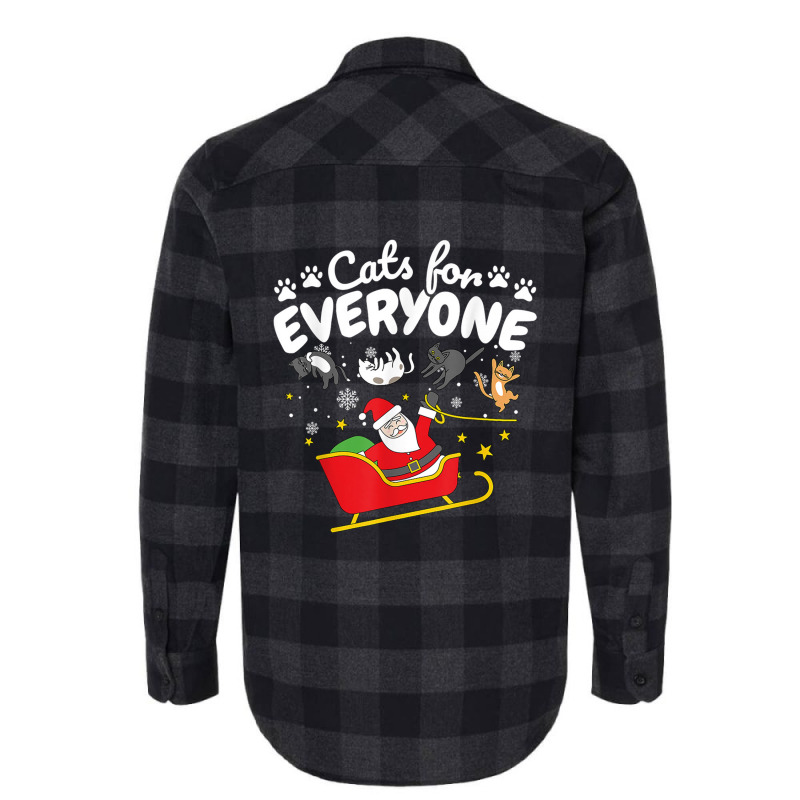 Funny Cat Christmas Cats For Everyone Flannel Shirt | Artistshot