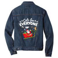 Funny Cat Christmas Cats For Everyone Men Denim Jacket | Artistshot