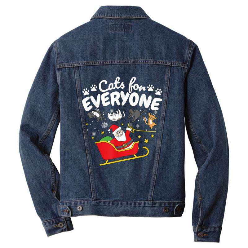 Funny Cat Christmas Cats For Everyone Men Denim Jacket | Artistshot