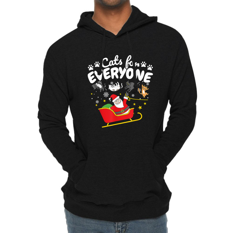 Funny Cat Christmas Cats For Everyone Lightweight Hoodie | Artistshot