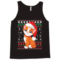 Funny Cat Ugly Christmas Sweater Cat Santa Christmas Tank Top | Artistshot