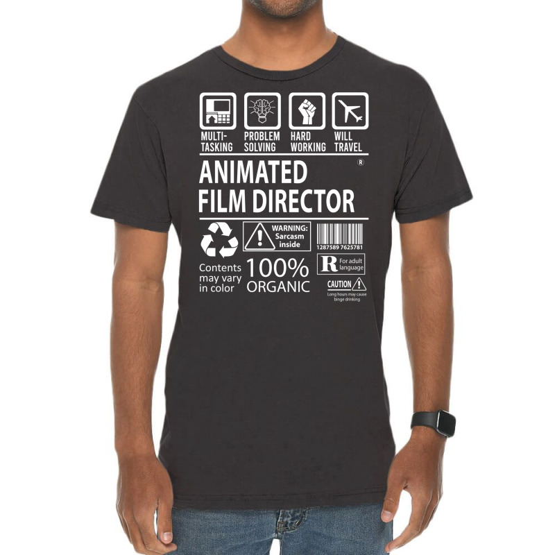 Animated Film Director T   Multitasking Certified Job Gift Item Tee  S Vintage T-Shirt by jaylalsagwanp | Artistshot