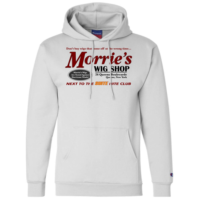 Morrie’s Wig Shop Champion Hoodie by damblydutcan | Artistshot