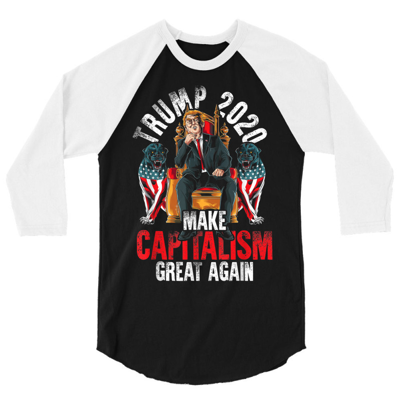 Trump 2020 Make Capitalism Great Again 3/4 Sleeve Shirt by kakashop | Artistshot